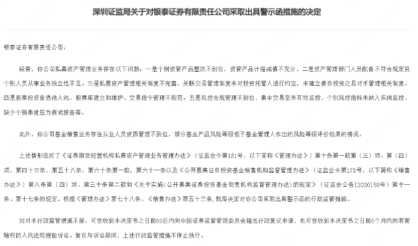 七家券商及券商资管因违规操作遭罚单